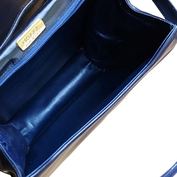 BALLY Navy Lambskin Leather Crossbody Bag - Picture 4 of 11